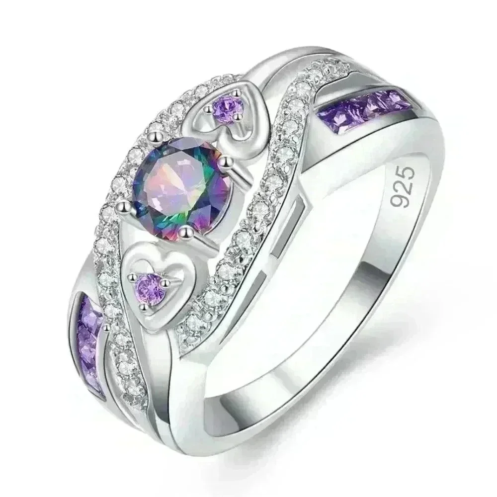 💥Unique Magic Color Factory Outlet Colorful Water Drop Amethyst Ring, GPMB1483